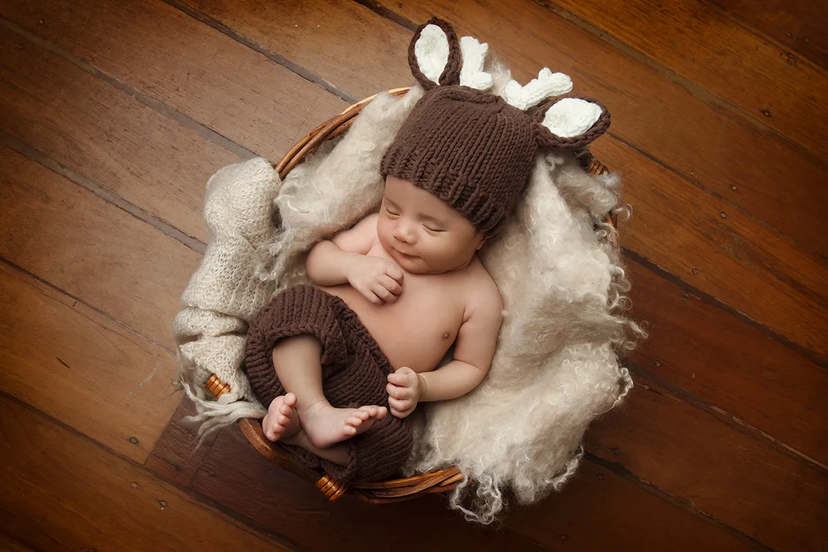 Sleeping newborn baby portrait photographed in Auckland studio